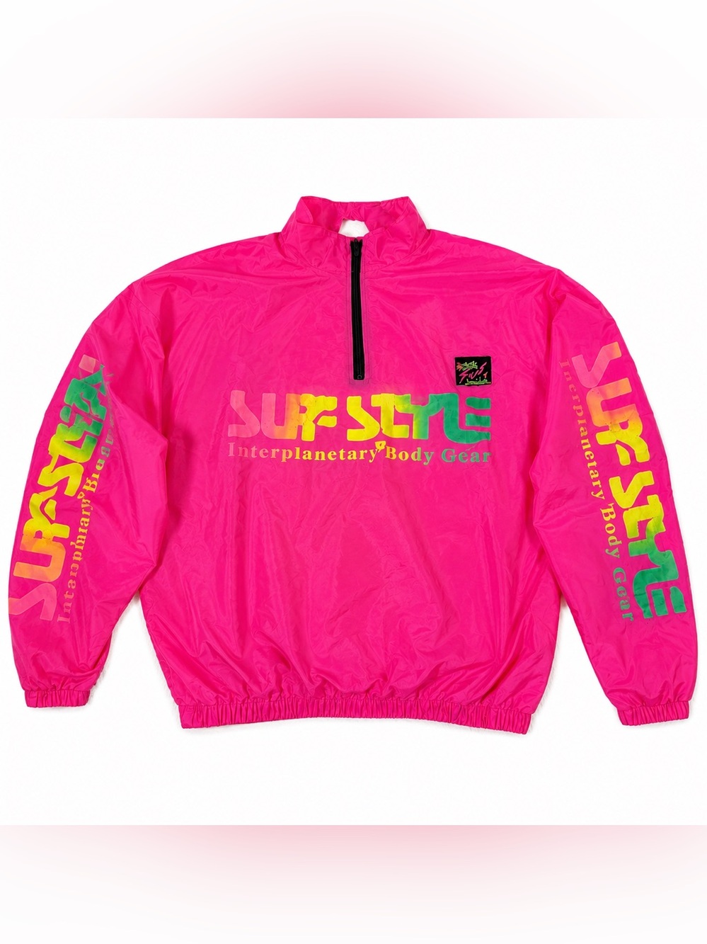 Vintage Surf Style Windbreaker Orange Pink Size Small USA 90s Retro Baywatch